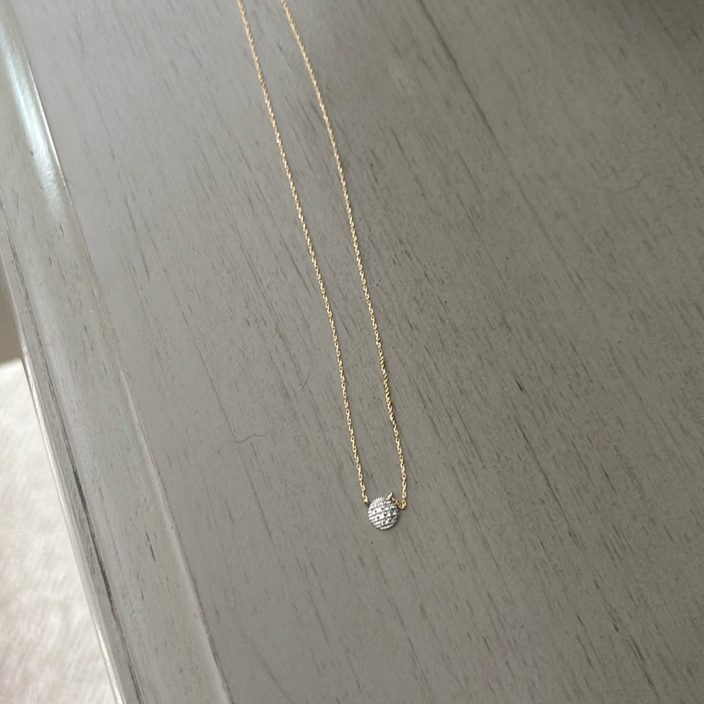 Dana Rebecca Designs Gold and Silver Diamond Disc Necklace - Picture 7 of 11